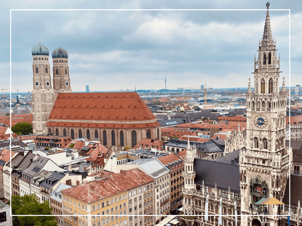 Munich's Marienplatz from the top of St. Pete's Church