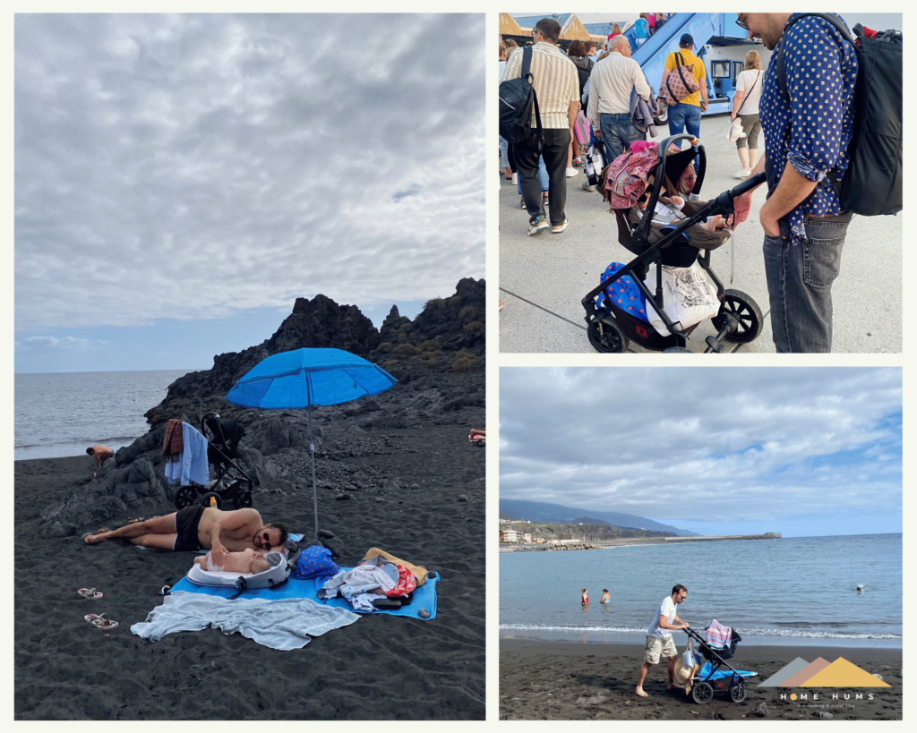 moon nuova kinderwagen on the beach